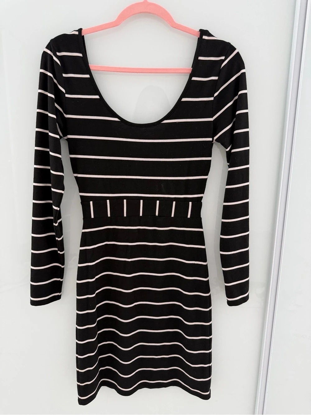 Charlotte Russe Striped Mini Dress in Black & Pink Size Small